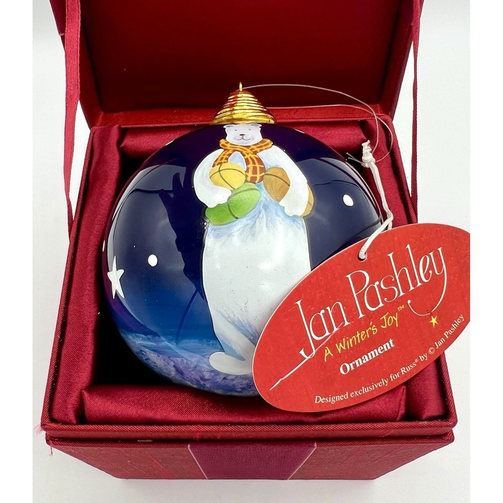 Russ Jan Pashley "A Winter's Joy"‎ Polar Bear Christmas Ornament w/ Box New